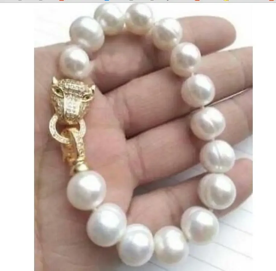 Fine jewelry   NEW HOT HUGE AAA 10-11MM South Sea White Pearl Bracelet 7.5-8 Inch