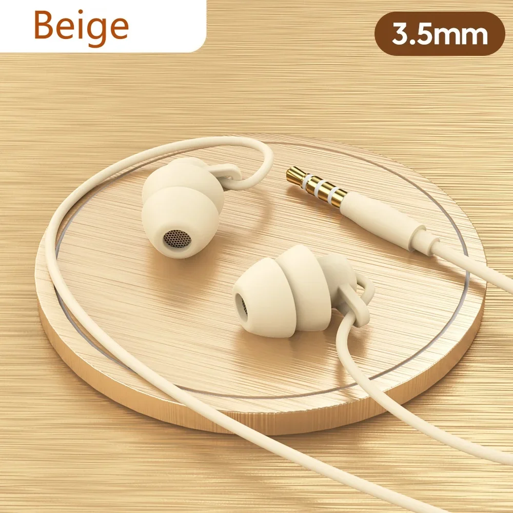 

In-ear 3.5mm Jack Wired Earphones Handsfree Sleep Headphones With Cable Earbuds In-line Control Headset With Mic