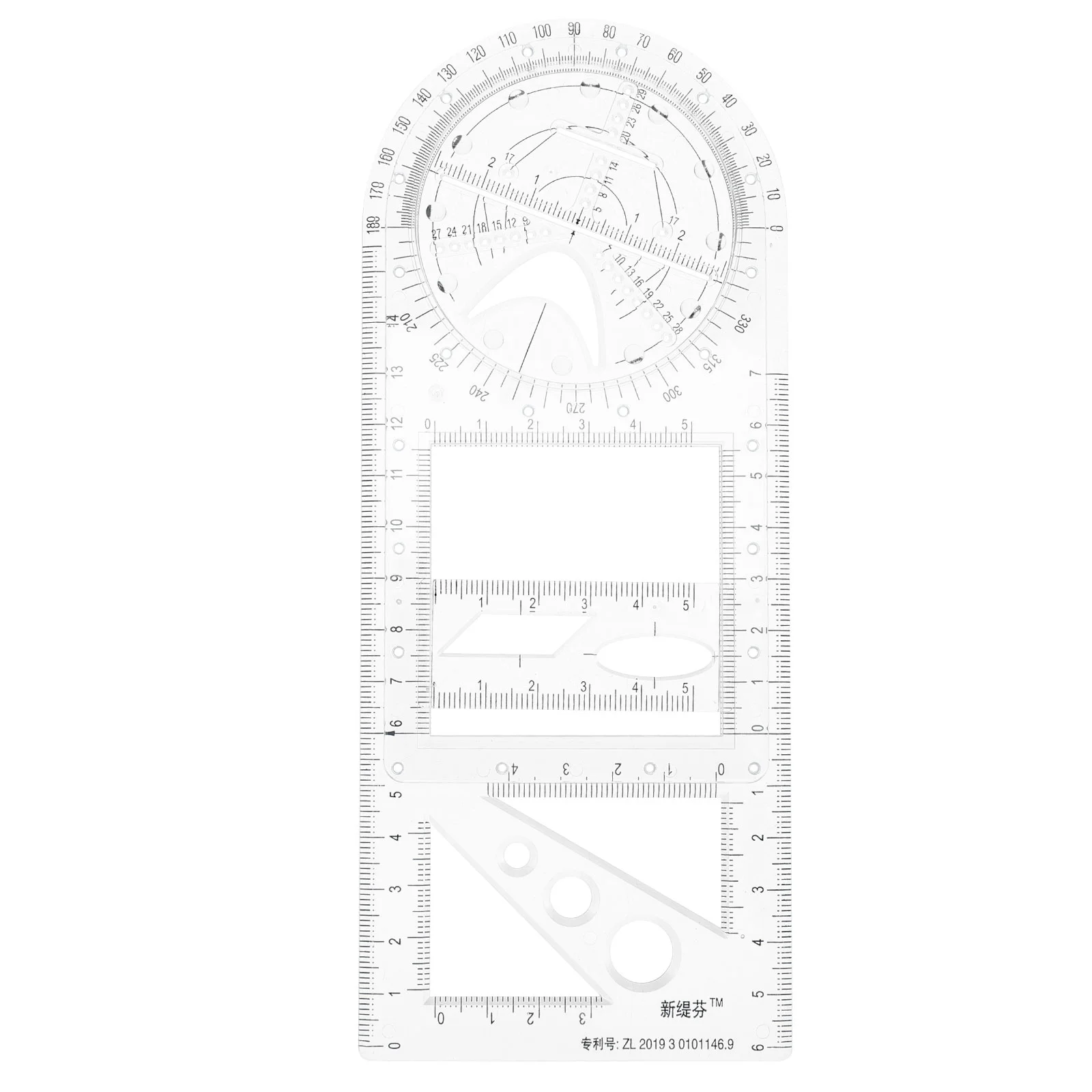 

Ruler Scale Mathematics Learning Plastic Drawing Template Rulers Multi-function Multifunctional Geometric Tool Student
