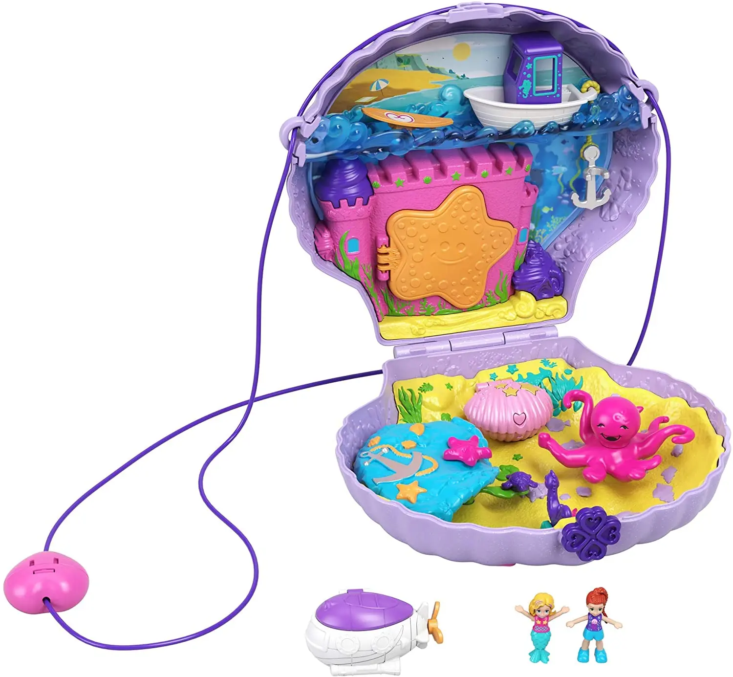 2021 Original Mattel Polly Pocket Tiny Power Seashell Girls Home Toys for Children Mermaid Kids Reborn Dolls Girls Toys