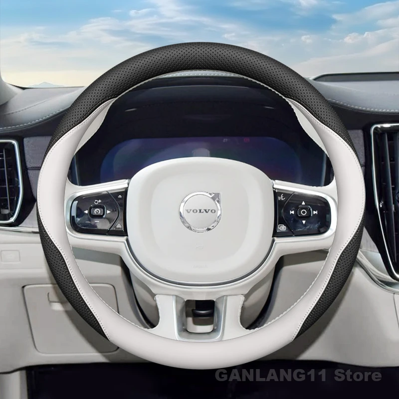 Leather Car Steering Wheel Cover For Volvo S90 EX90 EM90 S60 EC40 EX40 XC40 ES90 XC90 XC60 V90 2025 Car Style Auto Accessories