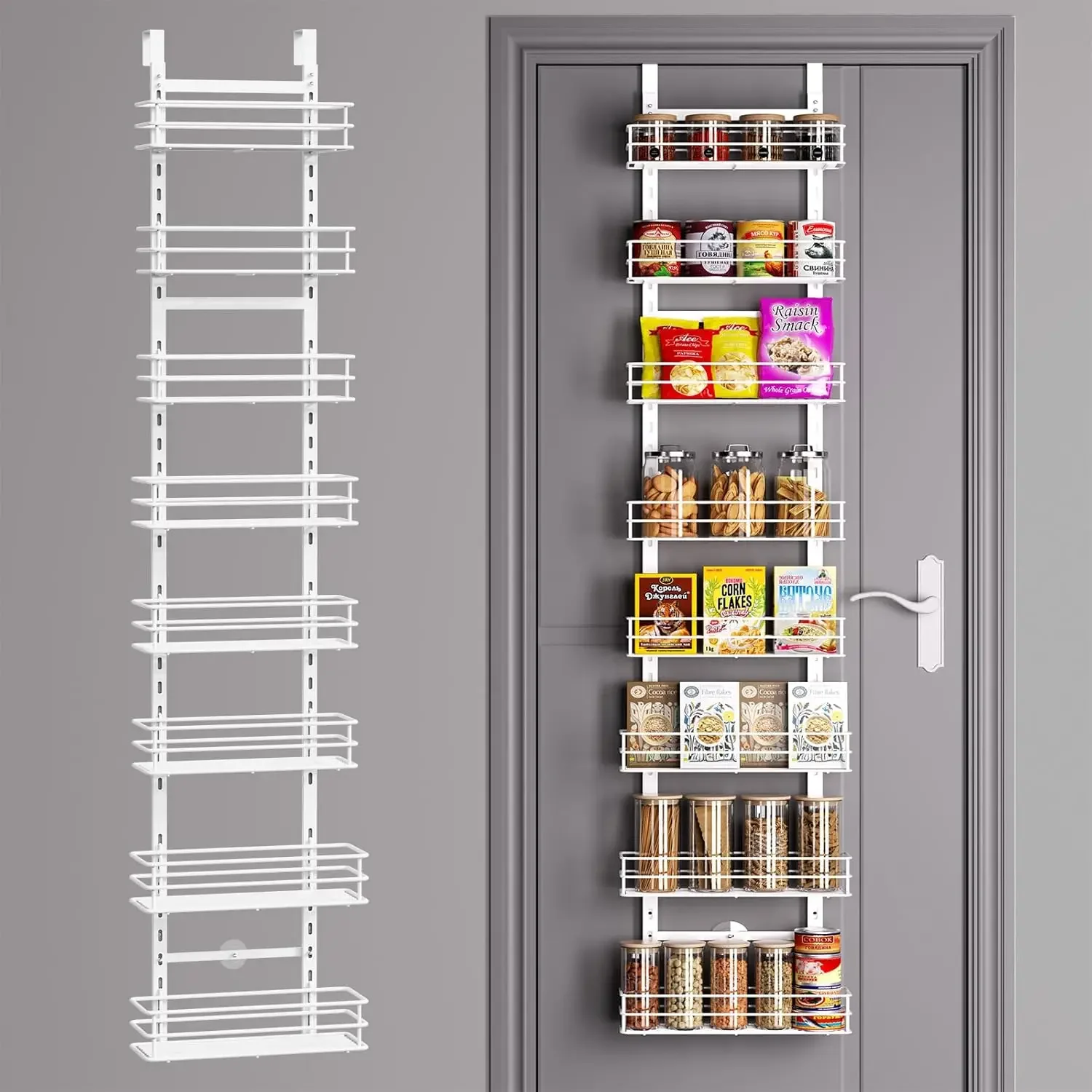 

8-Tier Over the Door Pantry Organizer,Cabinet Organizer,Kitchen Pantry Organizers and Storage,Over the Door Spice Rack