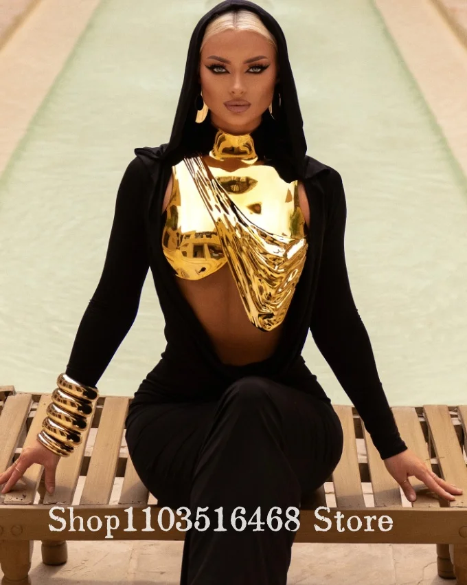 Maßgeschneidertes Cosplay-Abendkleid Kleid für besondere Anlässe Maskenball-Kleid Gold Schimmernder Lasergeschnittener Stoff Korsettkleid