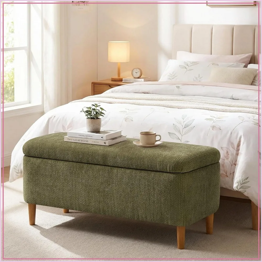 39.4" Ottoman with Storage Upholstered Bench for Living Room