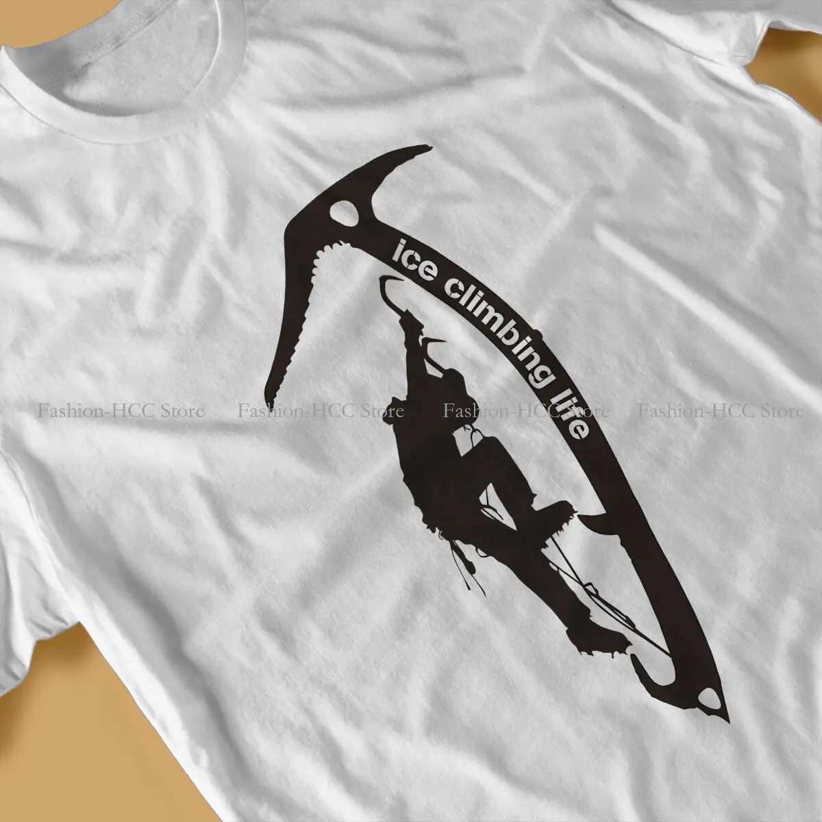 Ice Climbing Life Fashion Polyester TShirts Climbing Outdoor Sports Men Style Streetwear T Shirt Round Neck