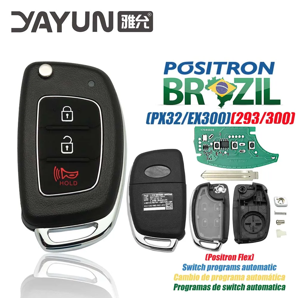 Yayun akbpcp110at programa duplo (293/300) aplicar alarme contra roubo 2 + 1 botão de controle com clipe de bateria para brasil positron flex