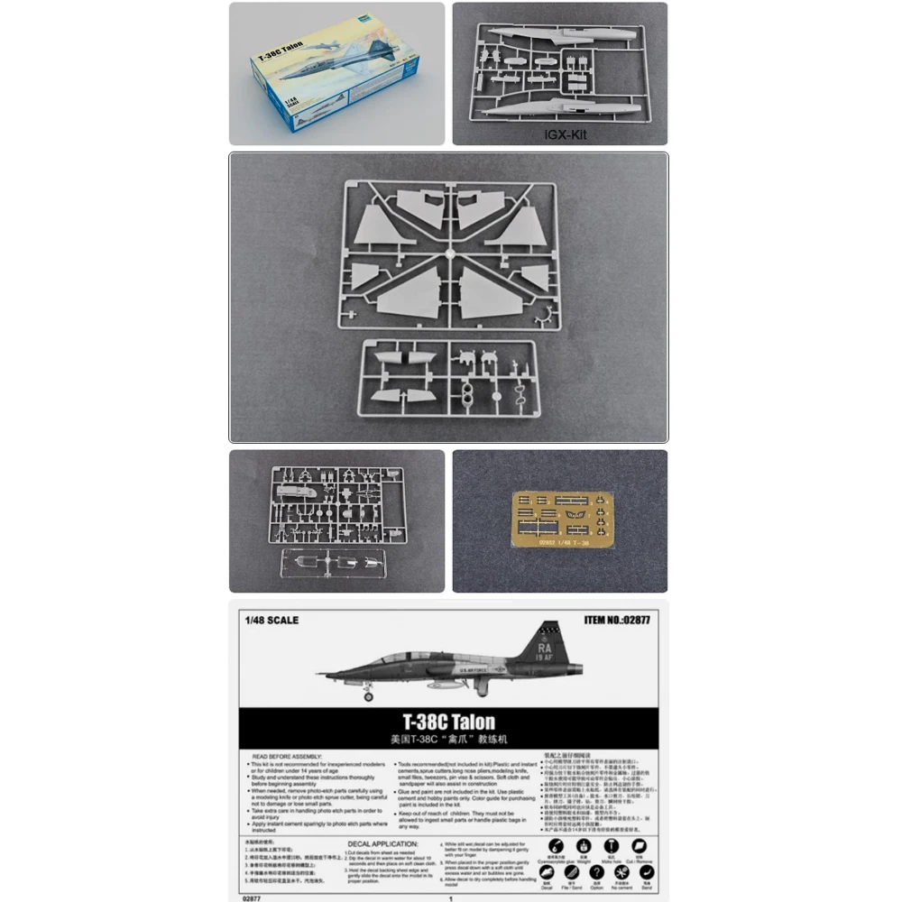 

Trumpeter 02877 1/48 US T38 T38C T-38C Talon Jet Trainer Plane Aircraft Plane Military Plastic Assembly Model Toy Building Kit
