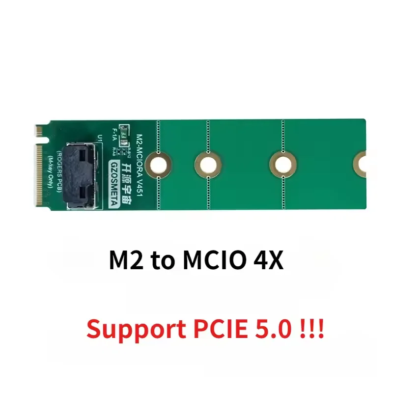 M.2 to OCuLink Adapter PCIe 4.0 X4 64Gbps Full Speed EGPU Dock Card 90 Degree for Laptop External Graphics, M-Key SFF-8611/8612