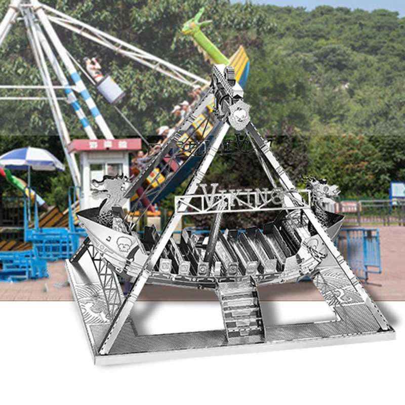 A98E-3D Kit de modelo de Metal, modelo de ensamblaje de barco vikingo DIY, modelo de corte 3D, rompecabezas, juguetes para adultos, originalidad