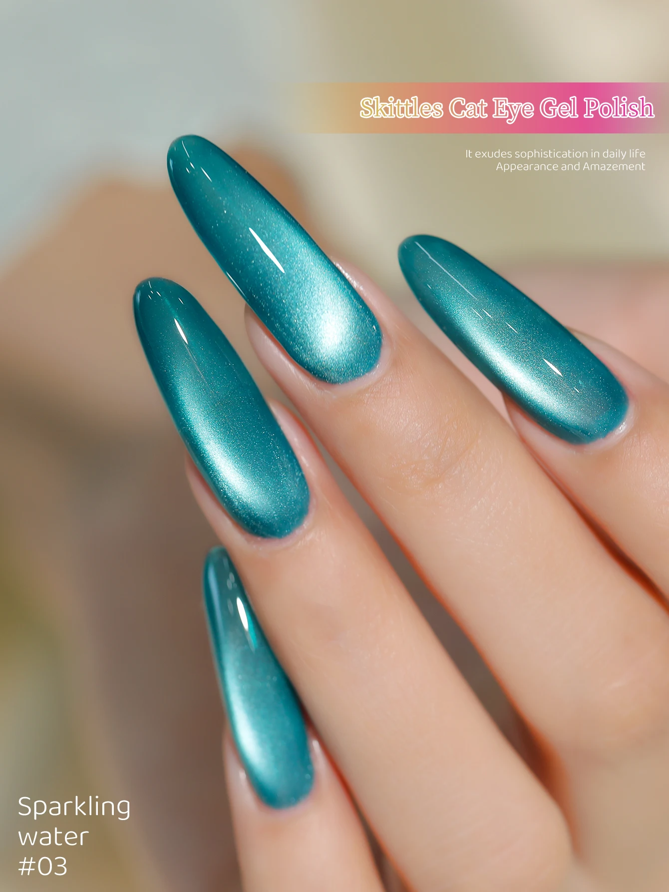 XEJAYI 1 Stück 15 ml Rainbow Candy Cat Eye Gel-Nagellack, UV-LED-Nagelgel zum Einweichen, semi-permanent, DIY-Salonqualität – Detail 3