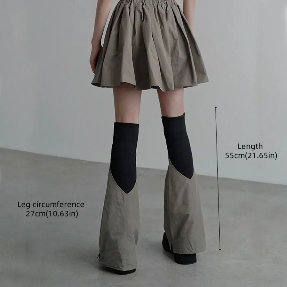 Patchwork Knee High Leg Warmers Locomotive Style Over-knee Bell-bottoms Socks All Match Punk Casual Foot Cover Autumn
