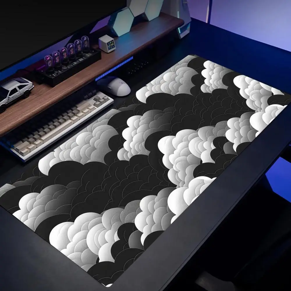 Doodle Cloud Static Mouse Pads Xxl Office Mat Gaming Mousepad Square Mouse Pad Computer Mat for Desktop Accessories Desk Gadgets
