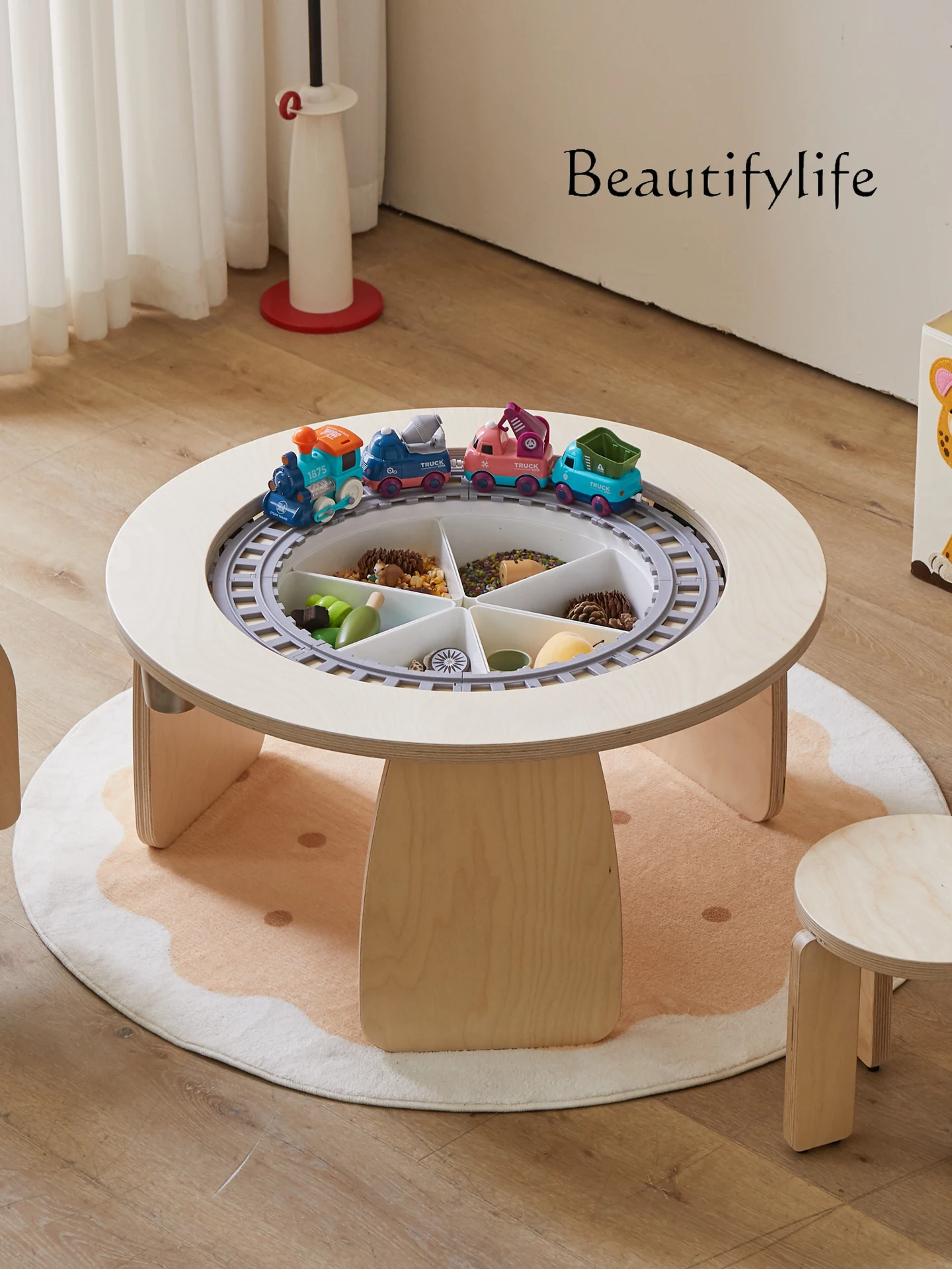 Children's multi-functional building block table Large particle jigsaw puzzle table Learning painting desk Toy table