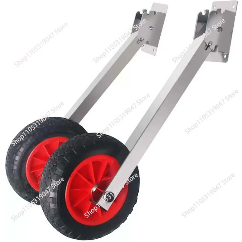 Special portable rubber trailer with inflatable traction wheel and aluminum tail wheel