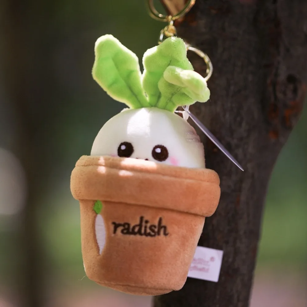 Creative Grass Potted Carrot Keychain Bag Charm Cartoon Radish Pendant Vegetables 10cm Carrot Birthday Gift