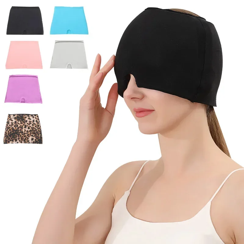 Migraine Relief Hat headache hat Gel Hot Cold Therapy Ice Cap For Relieve Pain Ice Hat Face Mask Head Wrap Massage Sleep Tool