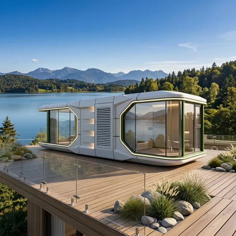 Luxury Space Capsule House Prefab Modular Cabin For Resort Glamping Park Scenic Hotel Accommodation With Panoramic Window