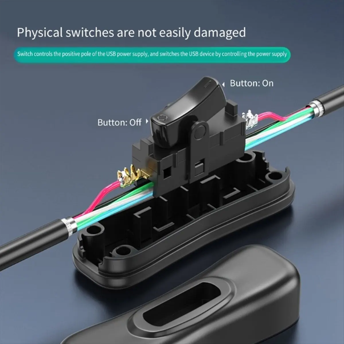 【ELEVATE LIFE】USB3.0 Extension Cable with Power Button 5Gbps Data Transfer Male to Female Extend Cord 3.3ft for Keyboard PowerSw