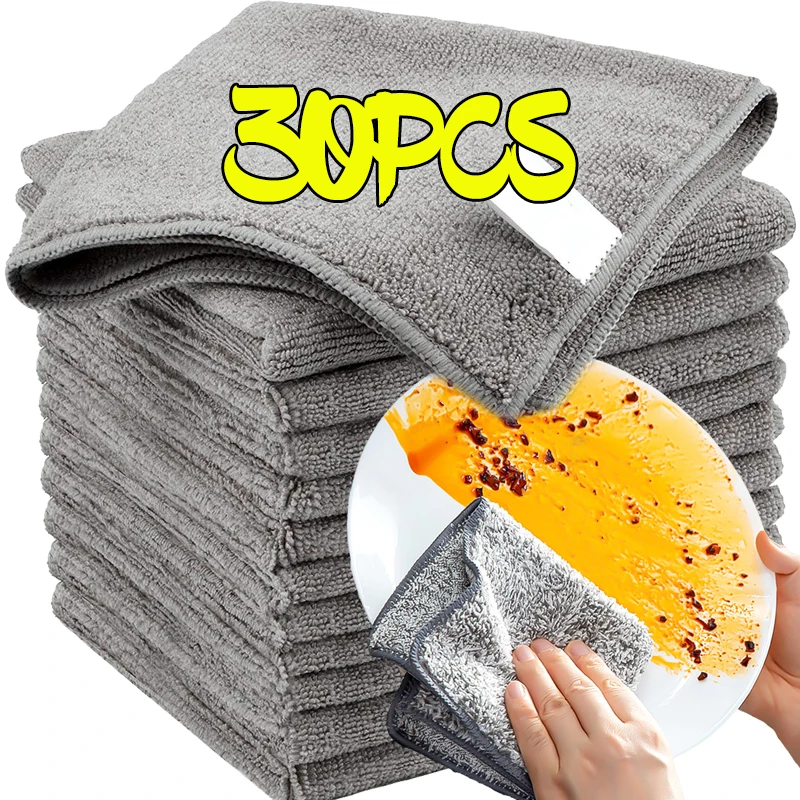 Wholesale Cleaning Towel Kitchen Microfiber Cloth Rags Super Absorbent Non-Stick Oil Soft Dish Wipe Household Cleaning Supplies