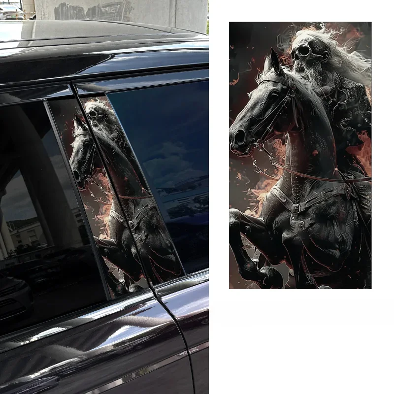 Original Skull Rider Car Stickers Auto B Pillar Waterproof Decoration Cover Scratch DIY Car Doors Pillar Sunscreen Vinyl Decals