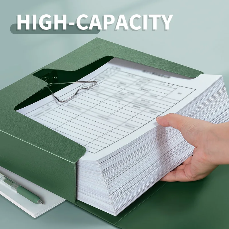 HUAJIE 1PCS Thickened File Storage Box– Large Capacity, Portable, Multicolor, for Office, Contract & Document Organization