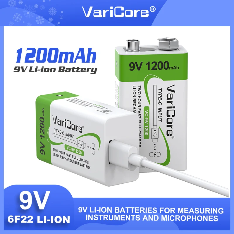 Liitokala 600mah 9v li-ion 6f22 9v bateria recarregável para microfone multímetro rc brinquedos arma de temperatura