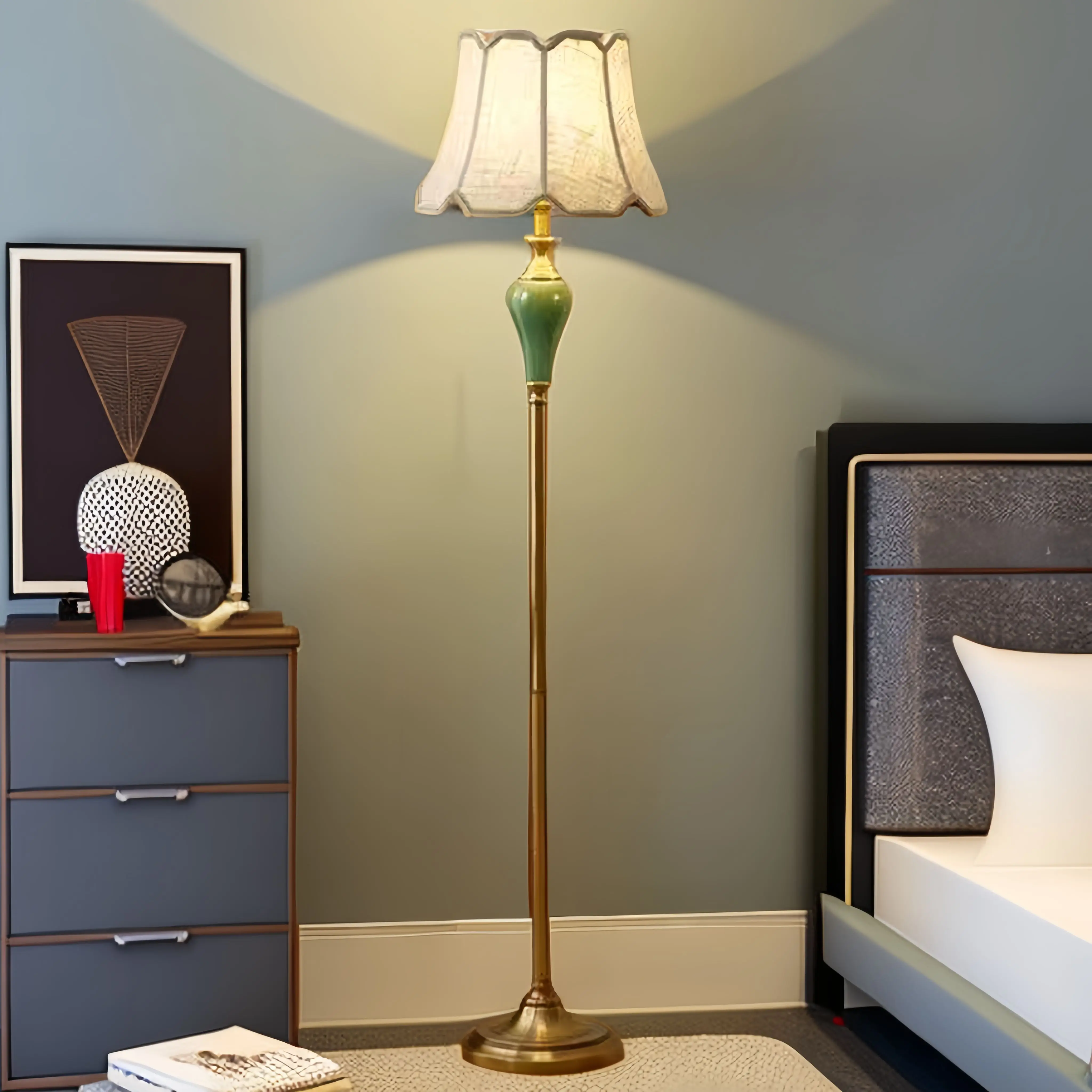 

Living room floor lamp vertical table lamp, American French high-end retro, sofa storage coffee table, bedroom bedside wedding