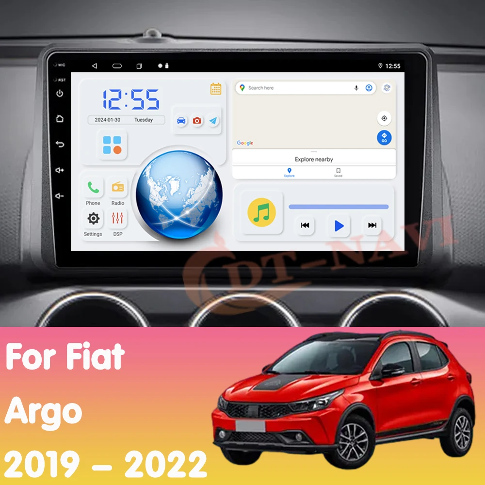 Android 14 Car Radio For Fiat Argo 2019 - 2022 Multimidia Video Player Navigation GPS Carplay NO 2Din DVD Head Unit Stereo 4G BT