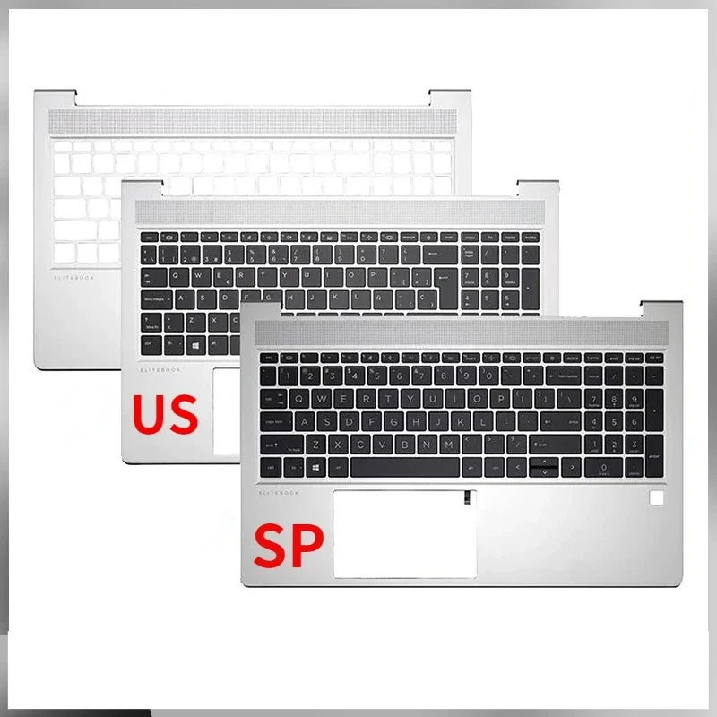 New Original US Spain keyboard for HP EliteBook 650 655 G10 laptop palmrest upper cover backlit keyboard top case replacement