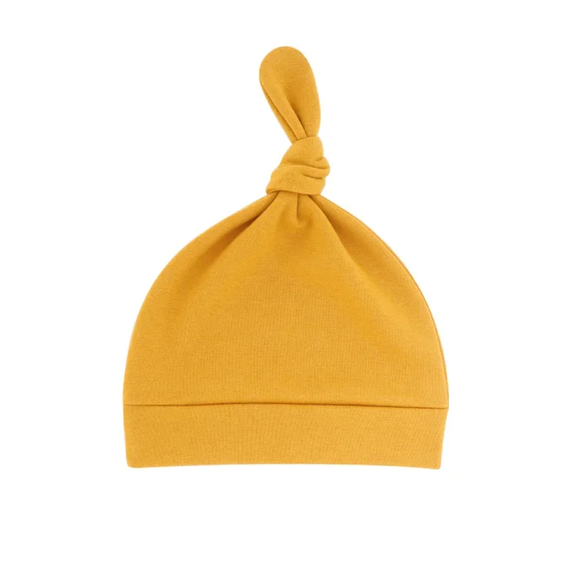 Interrupteur chapeau noué à la main pour bébé fille, bonnet rayé en coton, confortable et chaud, vêtements de décoration pour nouveau-né, 1 pièce