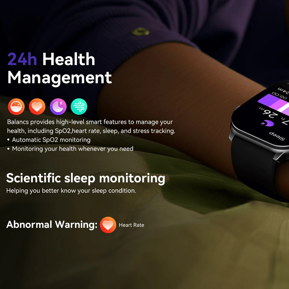 ساعة Kieslect الذكية للاتصال Balancs ساعة اليد بشاشة رقمية لتتبع اللياقة البدنية للرجال والنساء