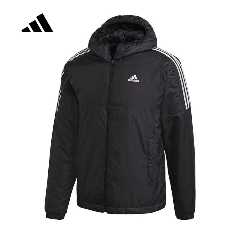 

Мужская зимняя теплая стеганая куртка adidas с капюшоном, ветрозащитная, для занятий спортом на открытом воздухе, повседневная куртка GH4601