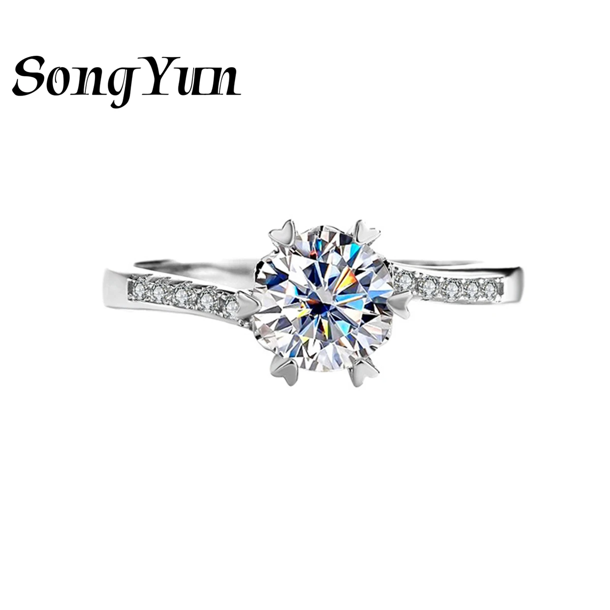 SongYun Luxury Jewelry 925 Sterling Silver Ring Band Moissanite Diamond Rings Fashion 18K Real Gold GRA Certificate Jewelry