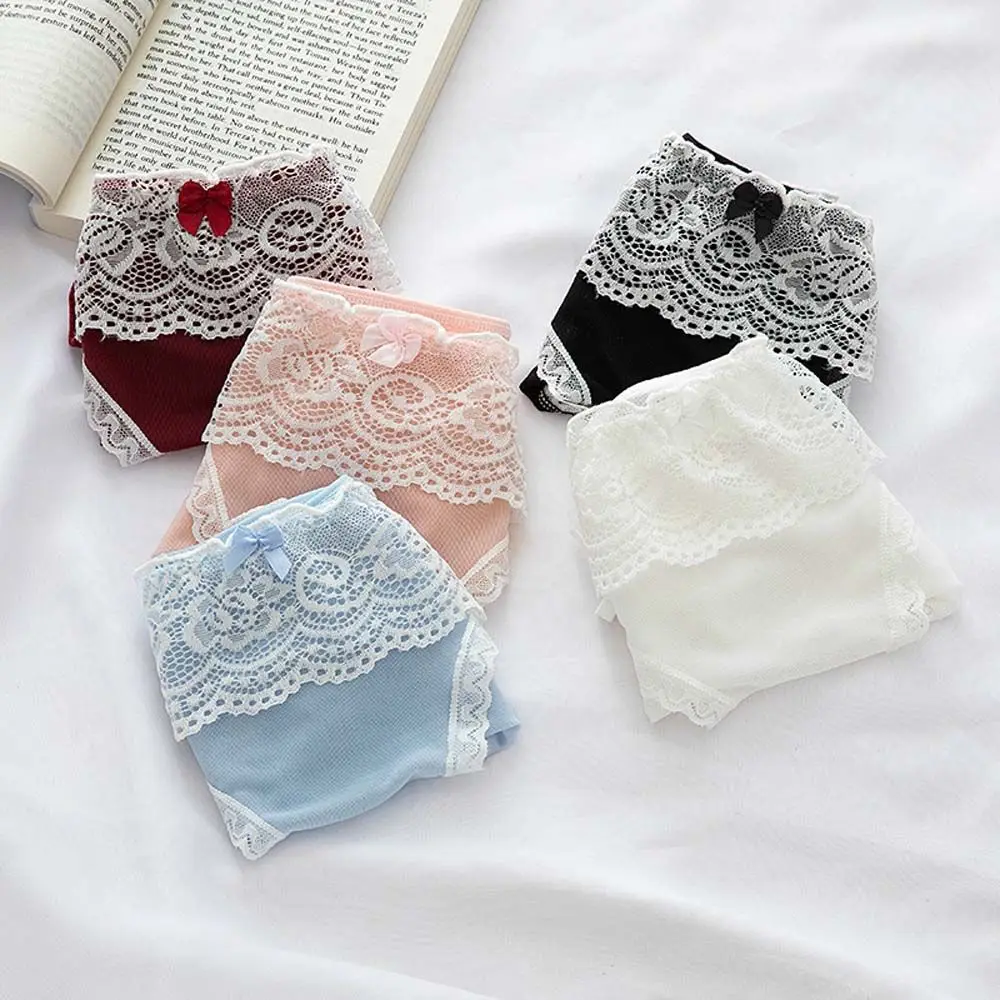 Japanese Sweet Women Panties Female Lace Bandage Girl Romantic Cotton Crotch Lace Low Waist Student Briefs Underwear