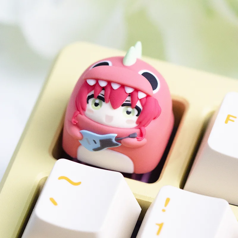 Hitori Gotou الحرفي الراتنج Keycap مخصص لطيف أنيمي شخصية غطاء لوحة المفاتيح شخصية لملحقات لوحة المفاتيح الميكانيكية هدية