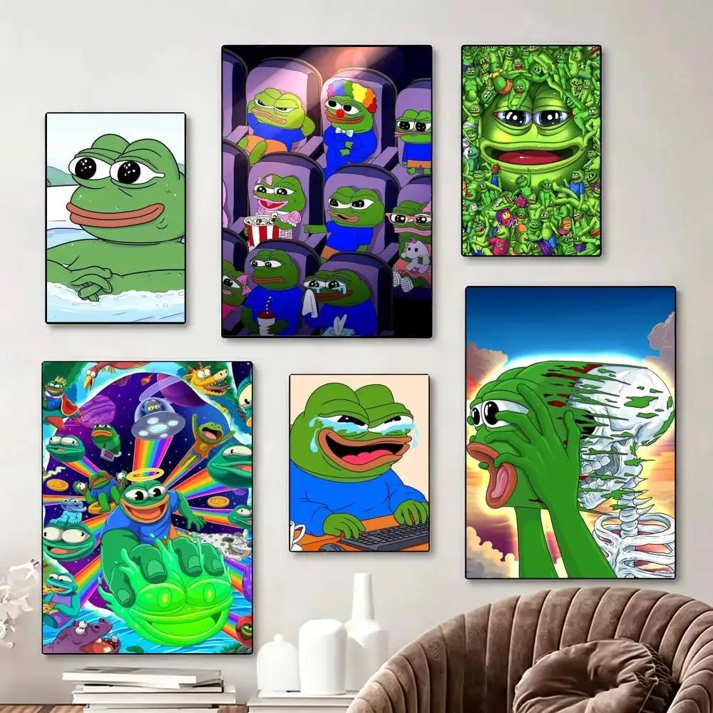 

Sad P-Pepe The Frog Poster Perfect Space Sticker Self Adhesive for Office Home Theater Wall Art Decor Fancy Gift