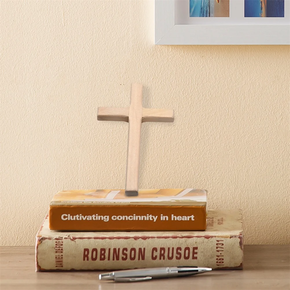 

9pcs Wooden Cross Adornments Catholic Religious Decor Handmade Craft For Home Church Desktop Prayer Decoration Collection