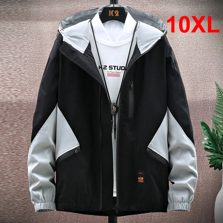 

Plus Size 10XL Jackets Men Fashion Casual Patchwork Windbreak Male Spring Autumn Jacket Coats Big Size 10XL