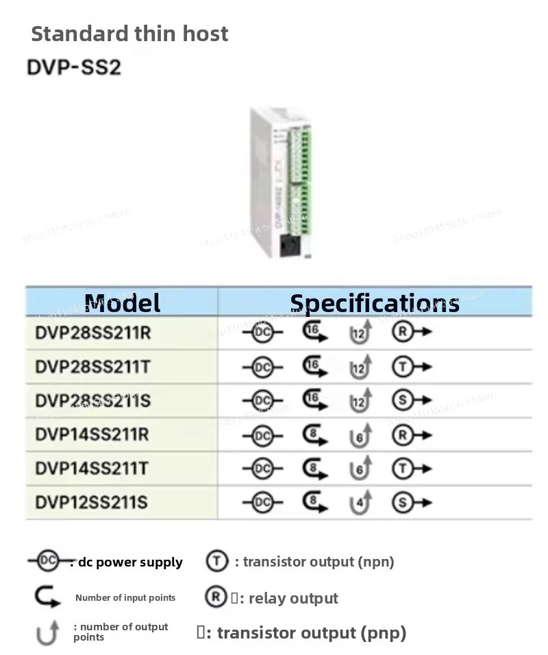 Original Delta DVP14SS211T & DVP14SS211R (SS2 Series Slim PLC)
