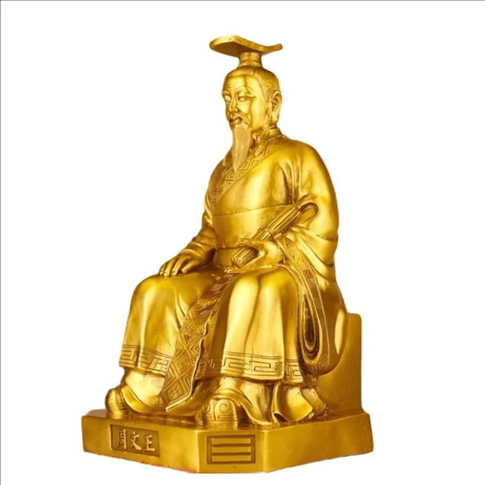 Bronze statues of the Three Sages of the Book of Changes, Ancestors Fu Xi, King Wen of Zhou, Confucius, figures, living room dec