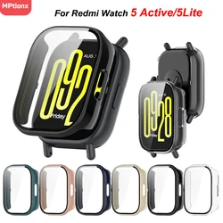 Vetro temperato + custodia per Xiaomi Redmi Watch 5 Active Screen Protector Hard PC Bumper Cover protettiva per MI Redmi Watch 5 Lite