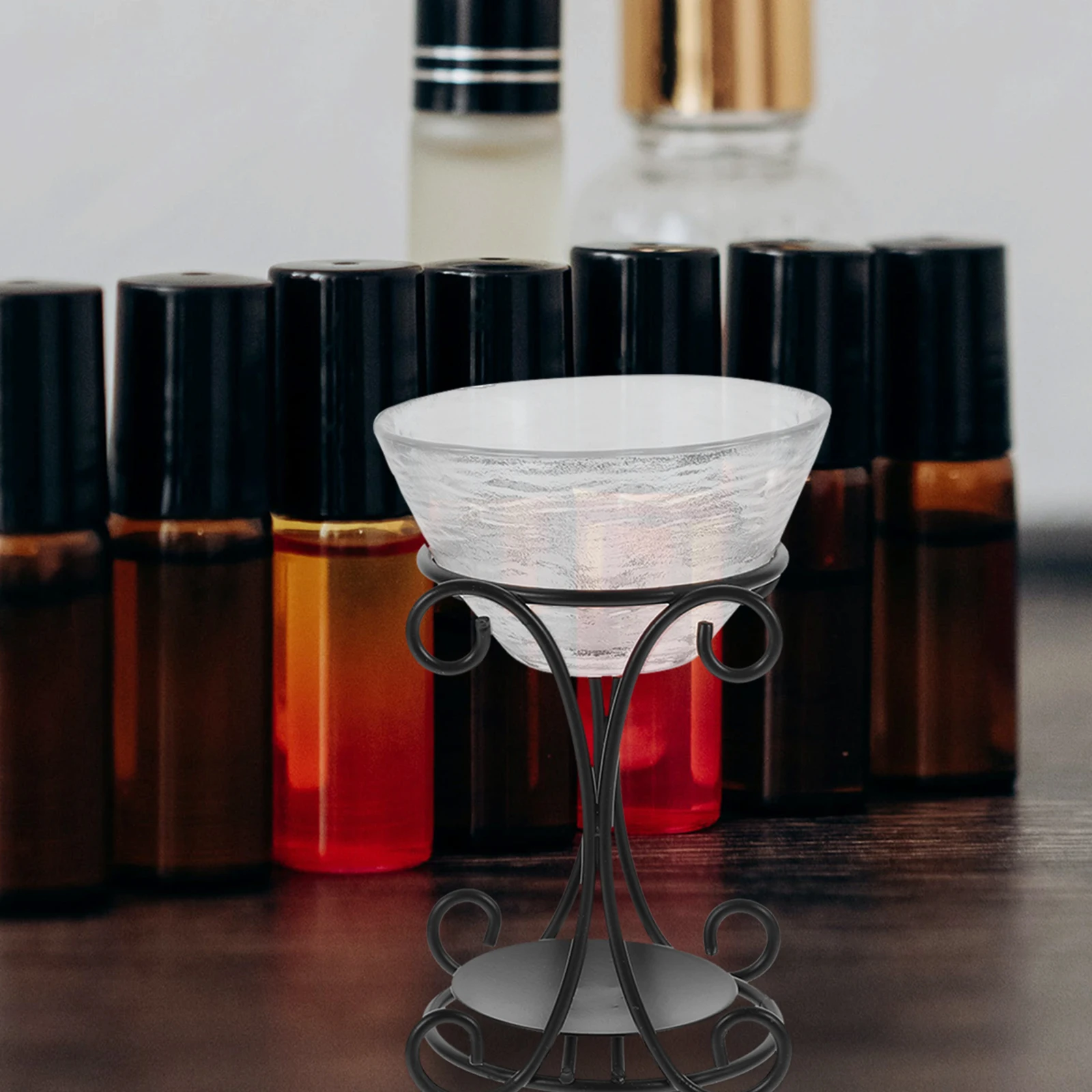 

Aroma Therapy Oil Burner Fine Craftsmanship Iron and Glass Diffuser for Indoor Decoration Powered Scented Warmer