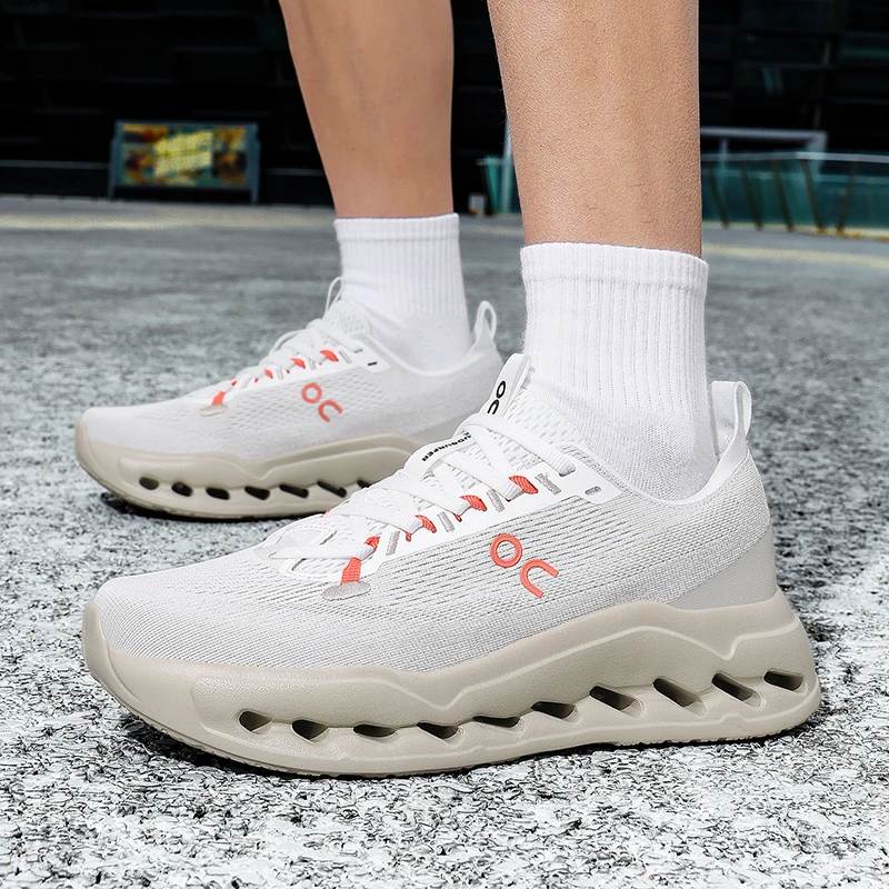 Men's Running Shoes Breathable Mesh Shock Absorption Hollow Out Sole Lightweight Sports Sneakers Non-slip Walking Shoes - view 4
