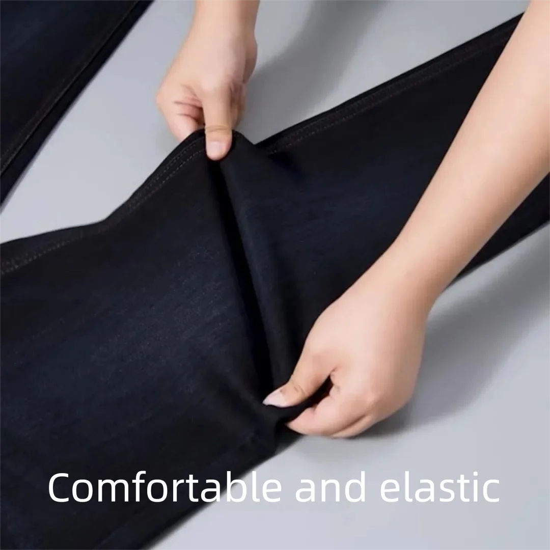 بنطال جينز رجالي بقصة مريحة - وزن شتوي عالي الارتفاع لـ Business Casual