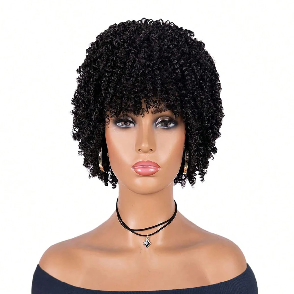 

Curly Wig Afro Wigs For Women Short Curly Wigs For Women Kinky Curly synthetic Wig With Bangs Natural Hair Wigs For Women