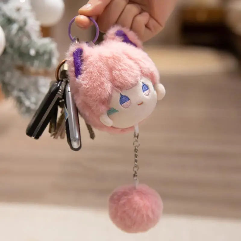 Mihoyo Genshin Impact Pluszak z ogonem w kształcie kuli włosów, breloczek, zawieszka do plecaka, dekoracja, pluszaki dla chłopców i dziewcząt, prezent