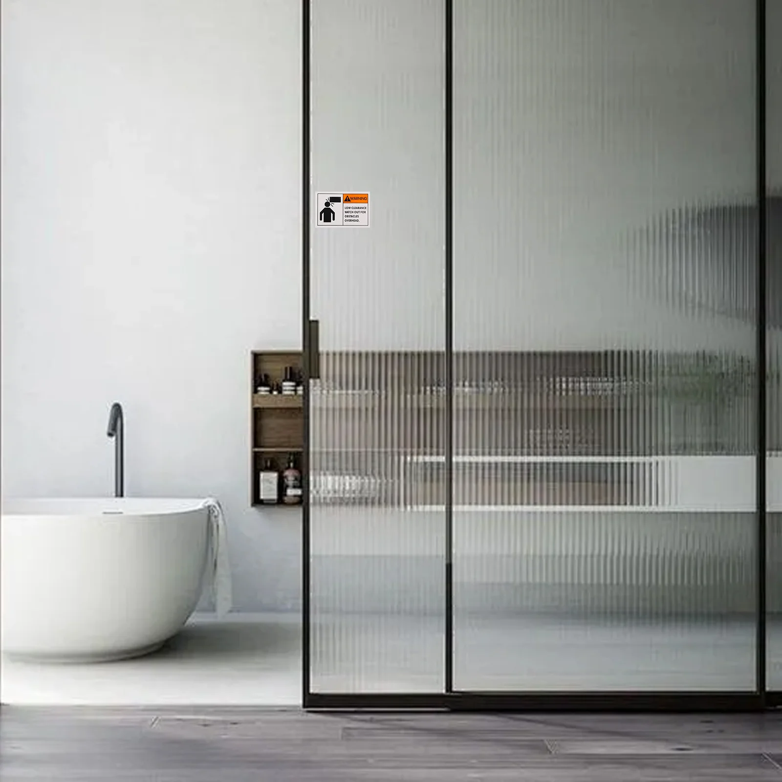 شاهد ملصق الرأس الخاص بك، علامة تحذير السلامة للعوائق العلوية، ملصق لاصق متين لعلامة السلامة المرورية