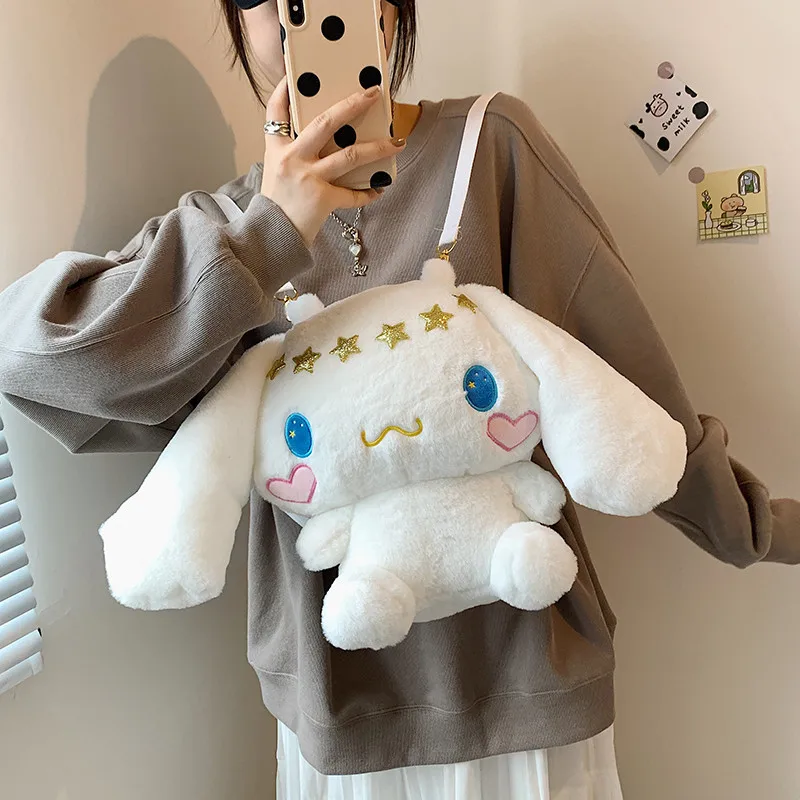 

Kawaii Sanrio Cinnamoroll Kuromi My Melody Plush Backpack Doll Shoulder Messenger Bag Sac Tote Crossbody Bag for Y2k Lolita Girl