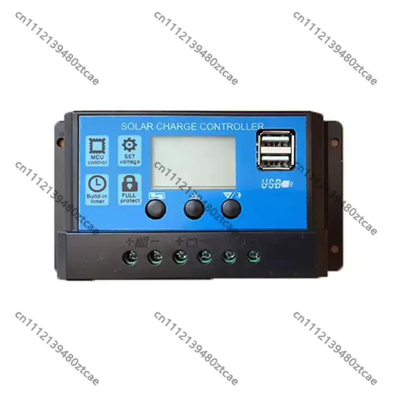 10A 20A 30A Solar Charge Controller 12V 24V Dual USB Output Home PV Panel Battery Regulator