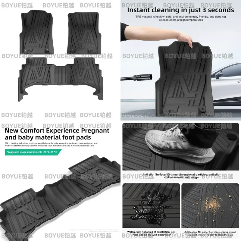 Custom Fit TPE Floor Mats for Tasman All Weather Waterproof Car Liners Heavy Duty Protection Interior Accessories